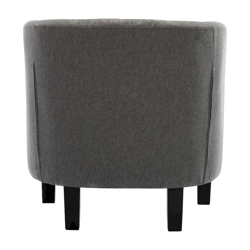 Fauteuil club en lin capitonné, jaune / gris foncé / bleu / gris clair, 1 place