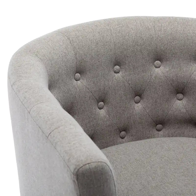 Fauteuil club en lin capitonné, jaune / gris foncé / bleu / gris clair, 1 place