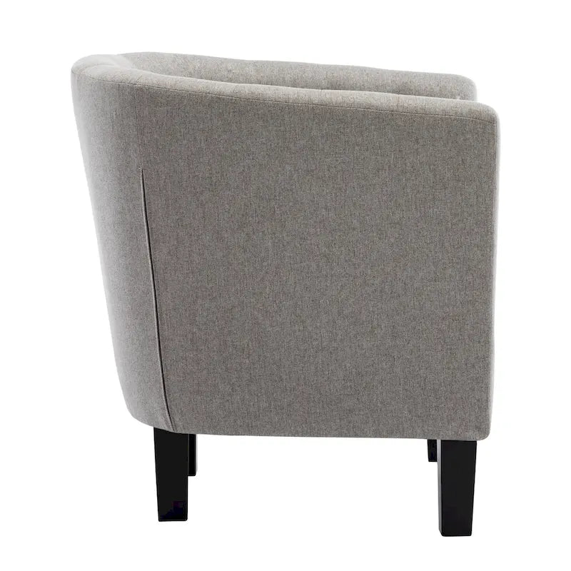 Fauteuil club en lin capitonné, jaune / gris foncé / bleu / gris clair, 1 place
