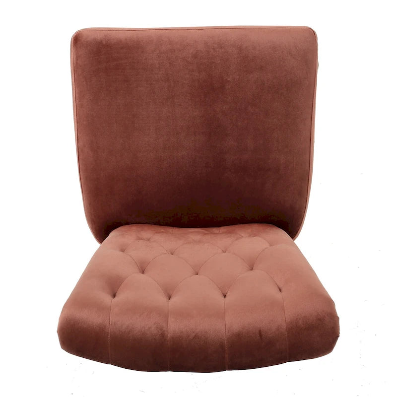 Chaise de salle à manger capitonnée en velours, lot de 2 – Noir / Gris / Rose poudré