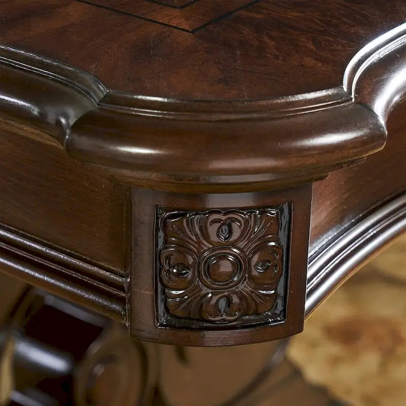 Table de salle à manger traditionnelle en noyer chaud, extensible, jusqu'à 8 places