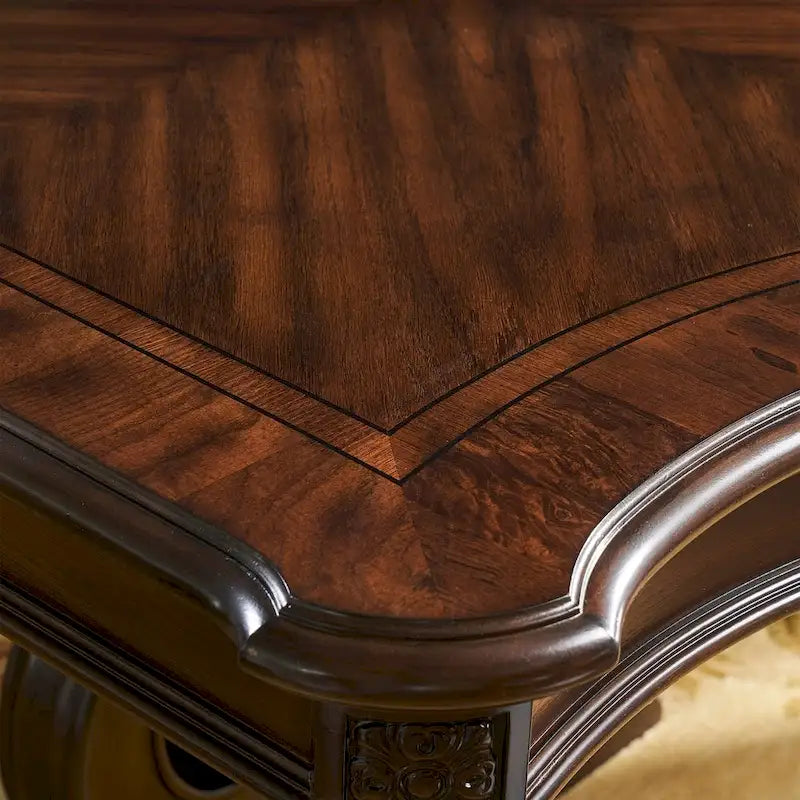 Table de salle à manger traditionnelle en noyer chaud, extensible, jusqu'à 8 places