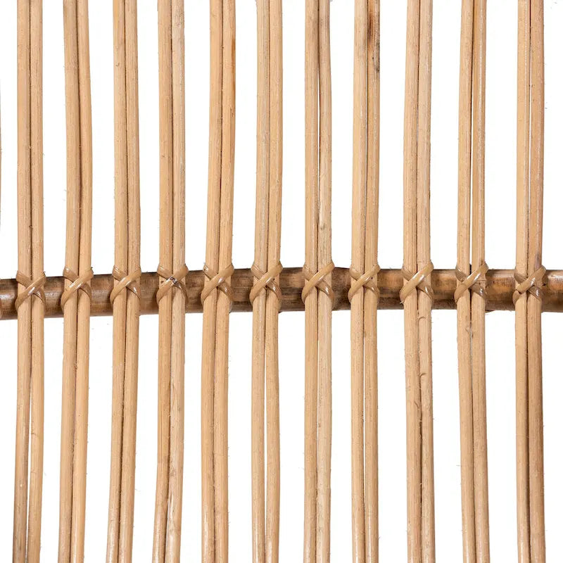 Fauteuil d'appoint bohème en rotin brun naturel, 1 place
