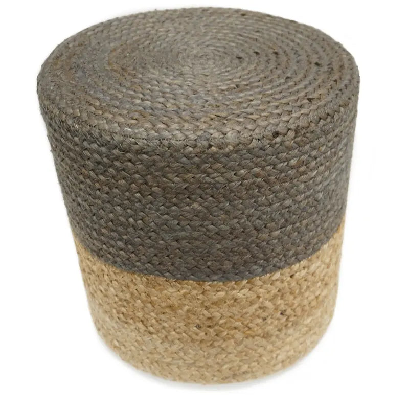 Pouf en jute gris fait main – Moyen, 1 place