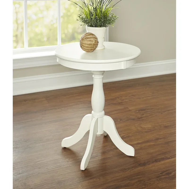 Table d'appoint ronde noire à piédestal, jupe en bois courbé, 1 personne