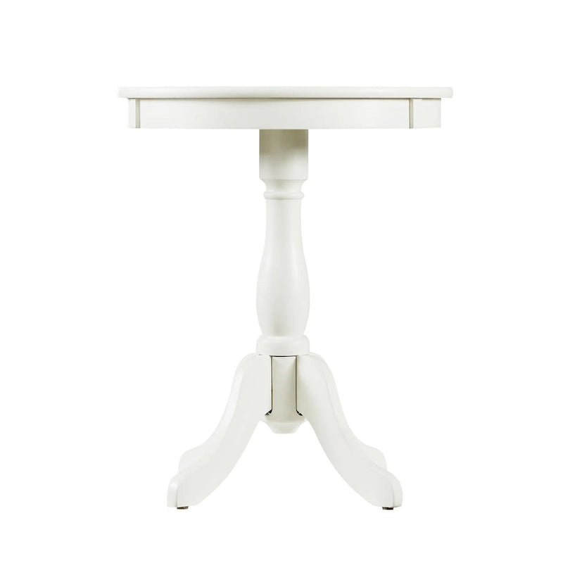 Table d'appoint ronde noire à piédestal, jupe en bois courbé, 1 personne