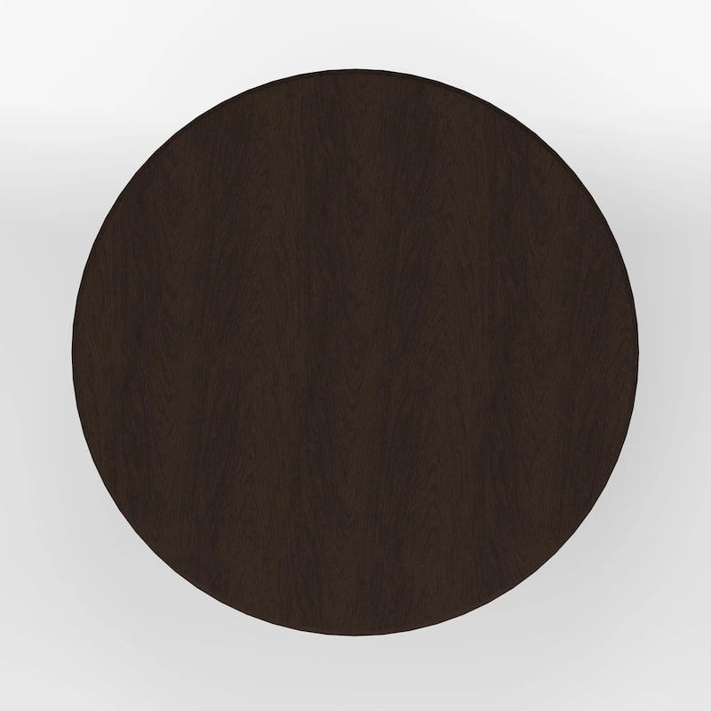 42" Round Solid Wood Pedestal Dining Table – Black / White / Dark Walnut, Seats 4