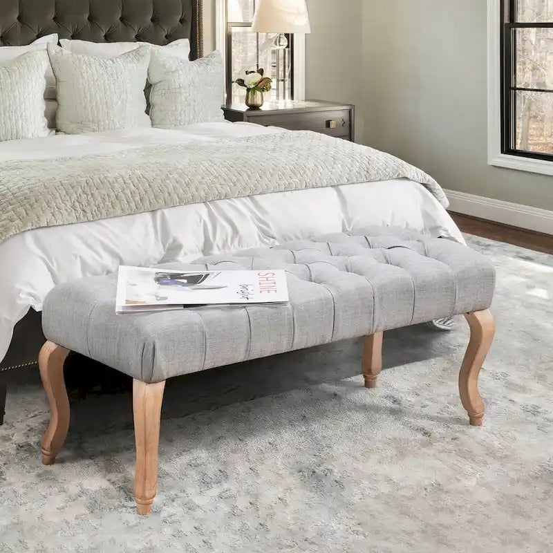 Banc Rembourré Capitonnage, Beige/Bleu/Gris/Gris Clair, 1-2 Personnes