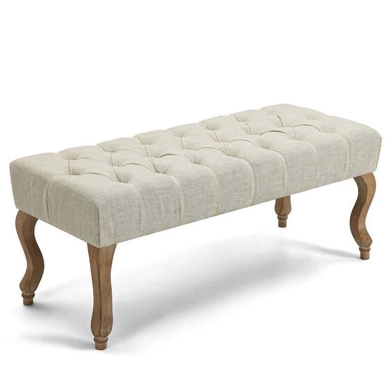 Banc Rembourré Capitonnage, Beige/Bleu/Gris/Gris Clair, 1-2 Personnes