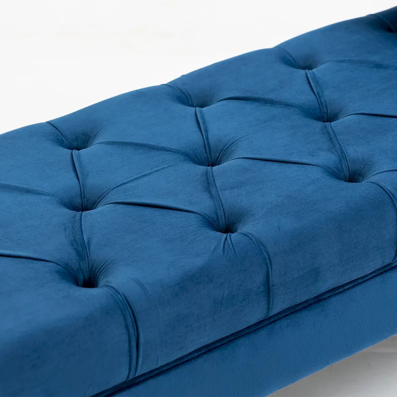 Banc Rembourré Capitonnage, Beige/Bleu/Gris/Gris Clair, 1-2 Personnes