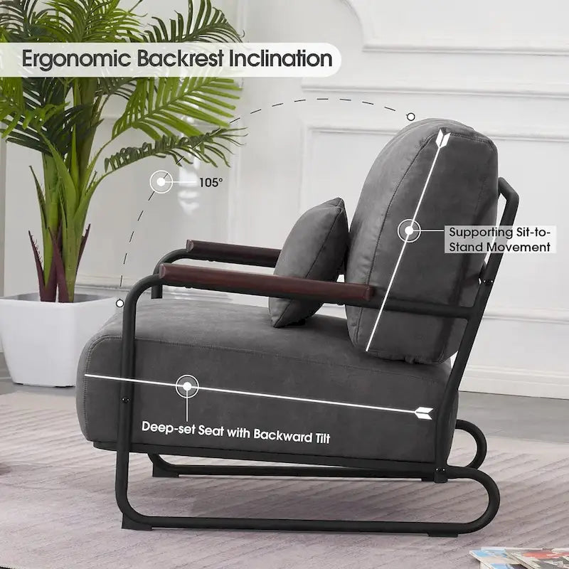 Fauteuil d'appoint Leathaire selle/gris/marron avec pieds en acier, lot de 2
