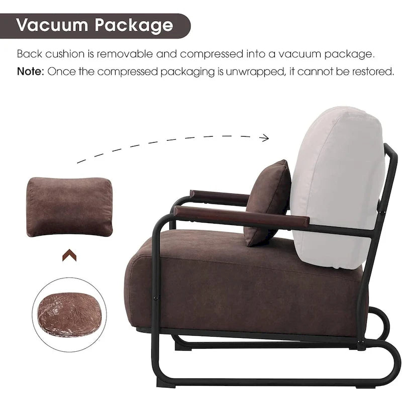 Fauteuil d'appoint Leathaire selle/gris/marron avec pieds en acier, lot de 2