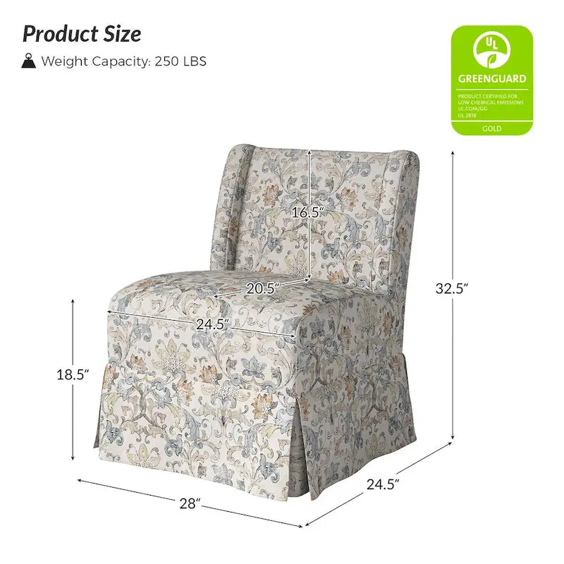 Chaise d'appoint sans accoudoirs rembourrée en damas géométrique / turquoise / noir avec housse lavable, lot de 2