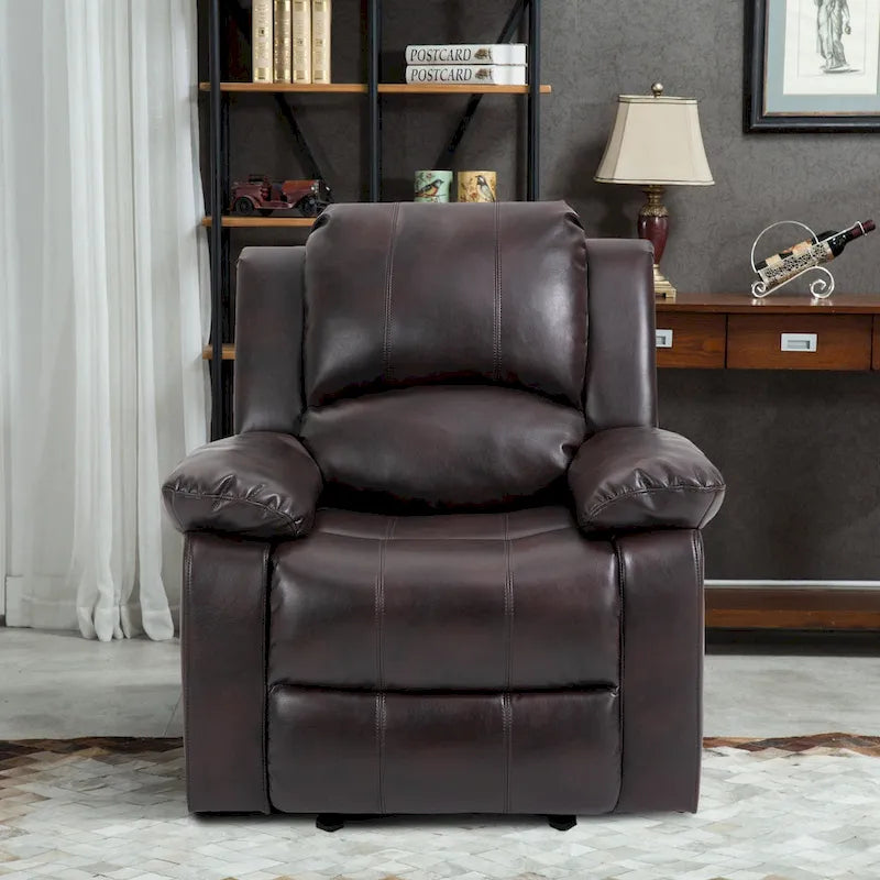 Fauteuil de massage inclinable en similicuir bleu / orange / marron, une place
