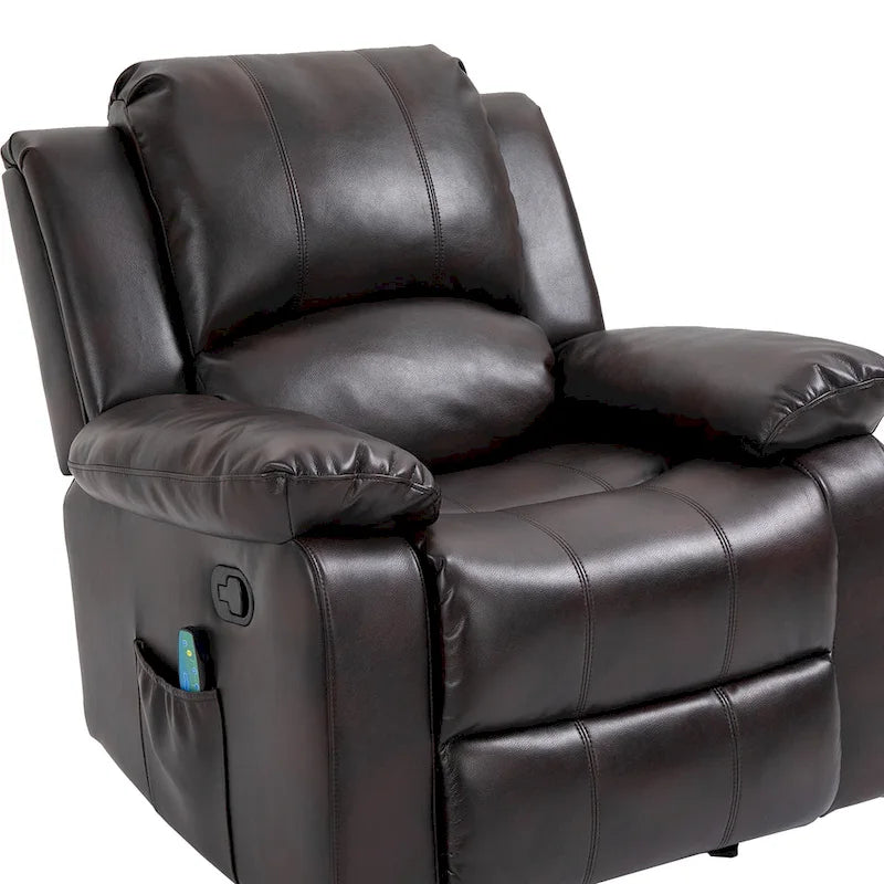 Fauteuil de massage inclinable en similicuir bleu / orange / marron, une place