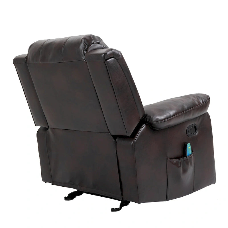 Fauteuil de massage inclinable en similicuir bleu / orange / marron, une place