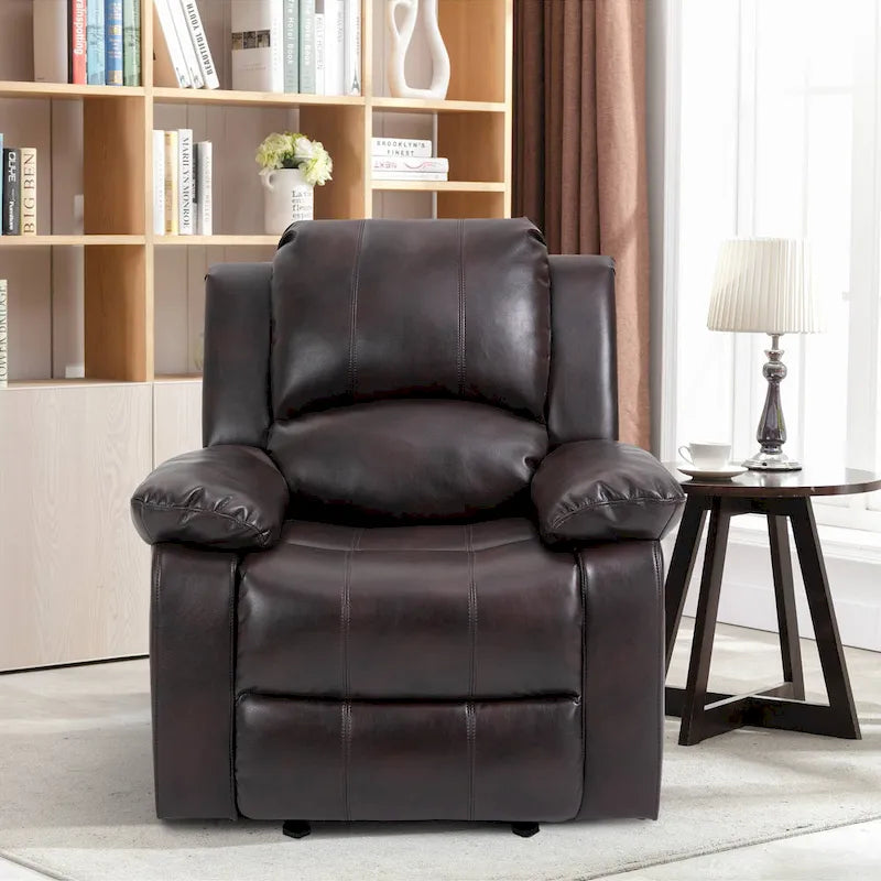 Fauteuil de massage inclinable en similicuir bleu / orange / marron, une place