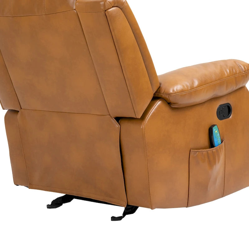 Fauteuil de massage inclinable en similicuir bleu / orange / marron, une place