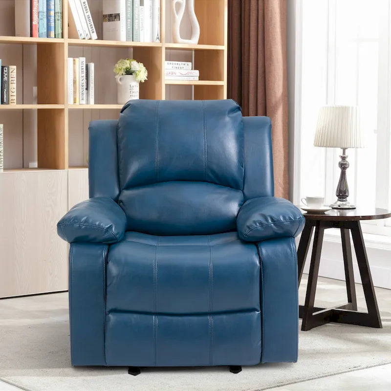 Fauteuil de massage inclinable en similicuir bleu / orange / marron, une place