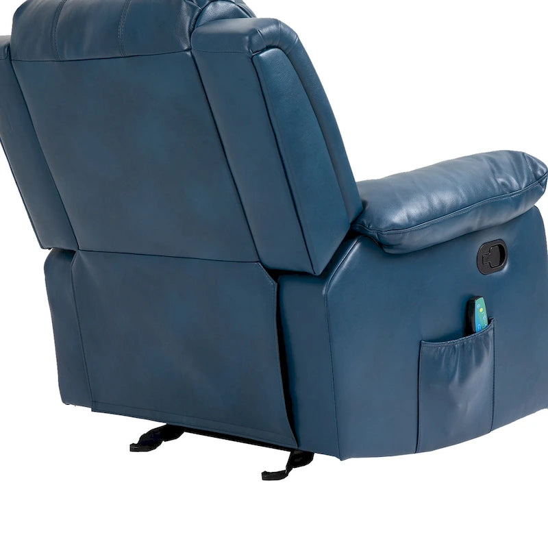 Fauteuil de massage inclinable en similicuir bleu / orange / marron, une place