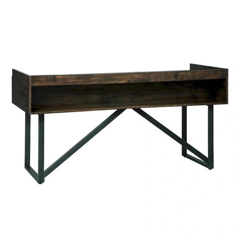 Bureau à domicile en bois brun, style contemporain, 1 personne