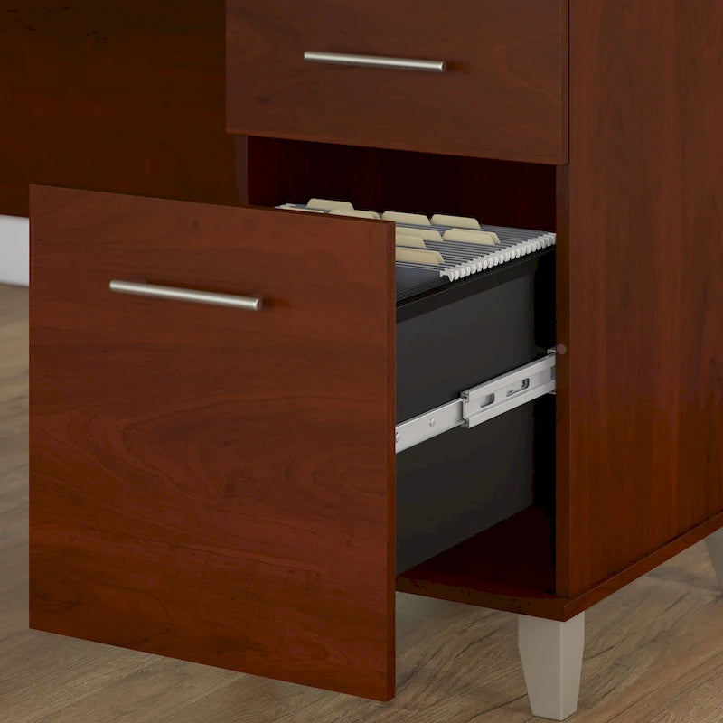 Multicolore | Style de transition | Bureau individuel de 183 cm de large avec tiroirs