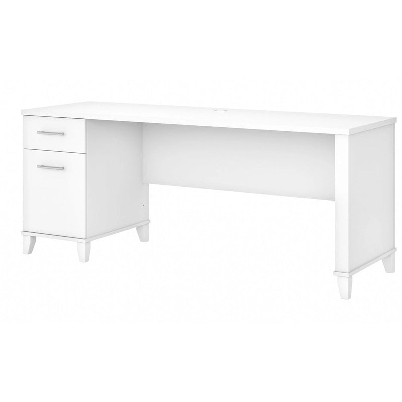 Multicolore | Style de transition | Bureau individuel de 183 cm de large avec tiroirs