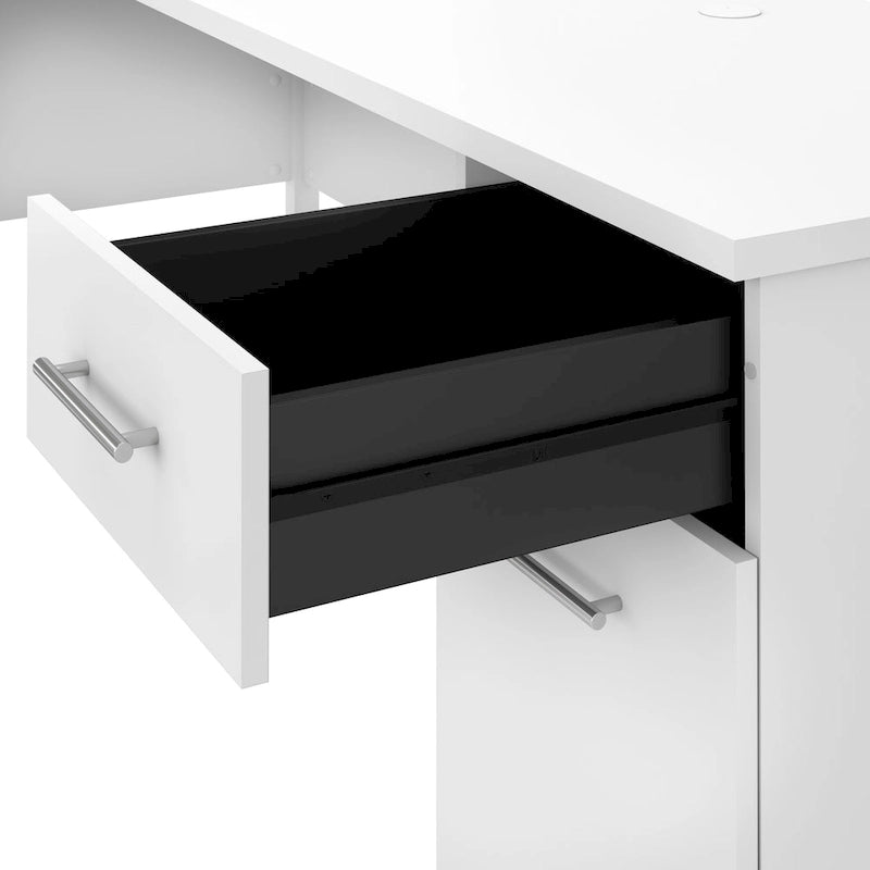 Multicolore | Style de transition | Bureau individuel de 183 cm de large avec tiroirs