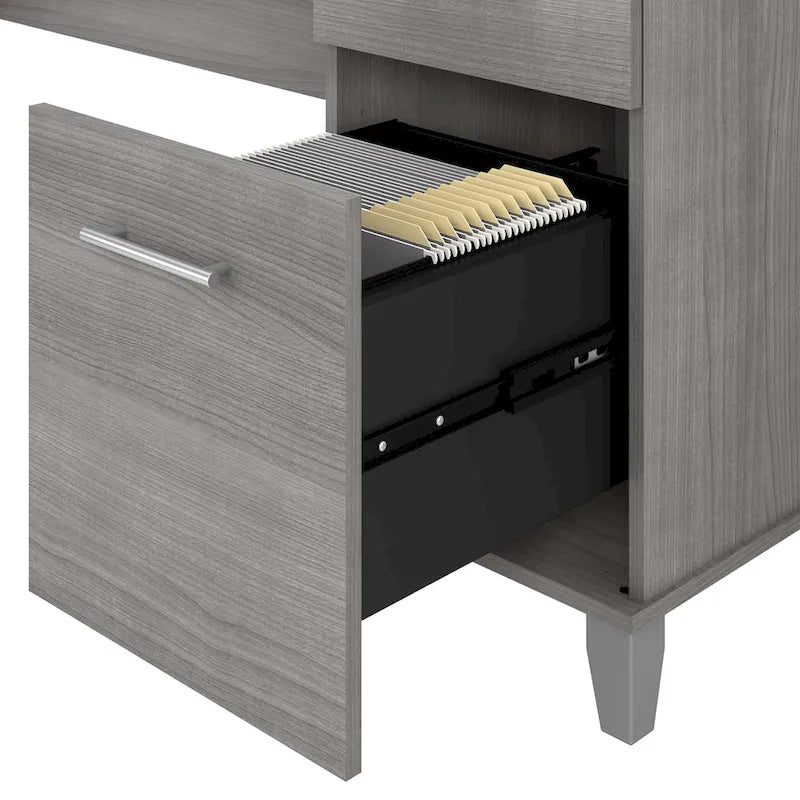Multicolore | Style de transition | Bureau individuel de 183 cm de large avec tiroirs