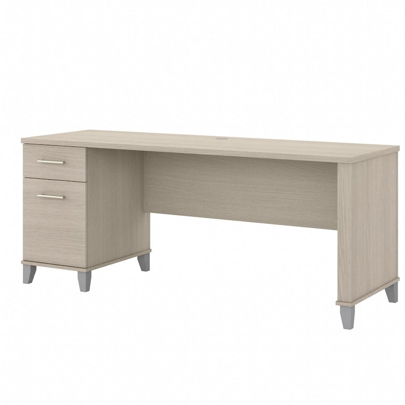 Multicolore | Style de transition | Bureau individuel de 183 cm de large avec tiroirs