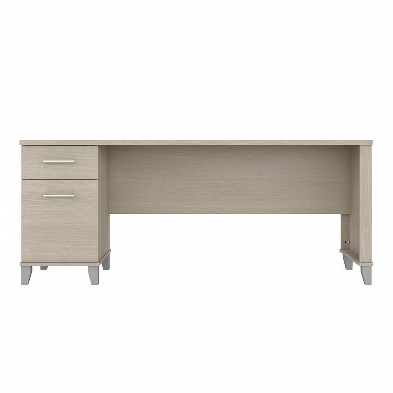 Multicolore | Style de transition | Bureau individuel de 183 cm de large avec tiroirs