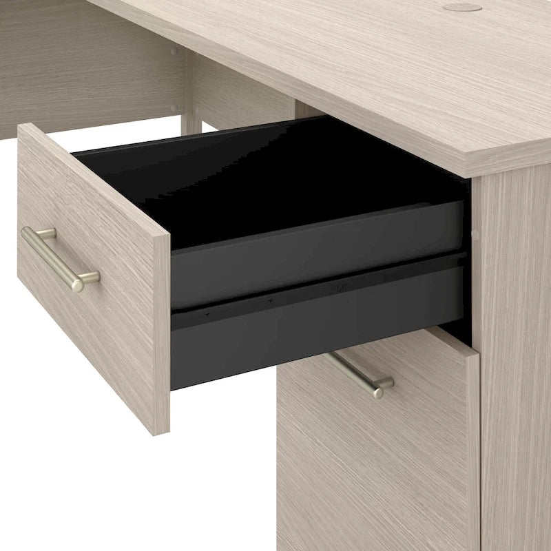 Multicolore | Style de transition | Bureau individuel de 183 cm de large avec tiroirs