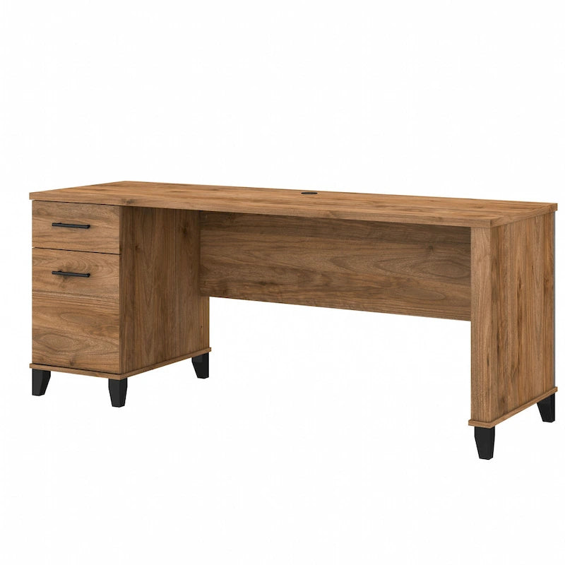 Multicolore | Style de transition | Bureau individuel de 183 cm de large avec tiroirs