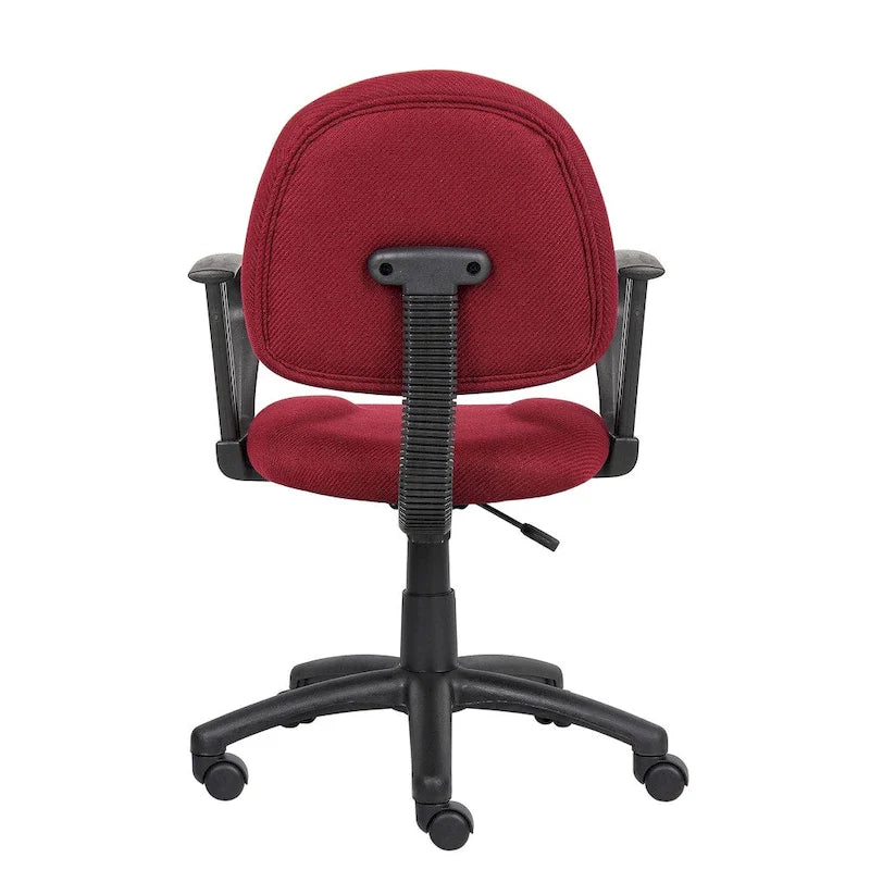 Chaise de bureau mi-haute bordeaux, tissu tweed, usage individuel