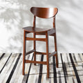 Tabouret de comptoir, style Mid-Century, Noyer / Naturel / Noir / Blanc, 1 place