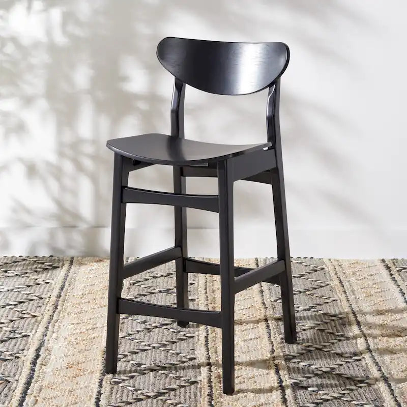 Tabouret de comptoir, style Mid-Century, Noyer / Naturel / Noir / Blanc, 1 place