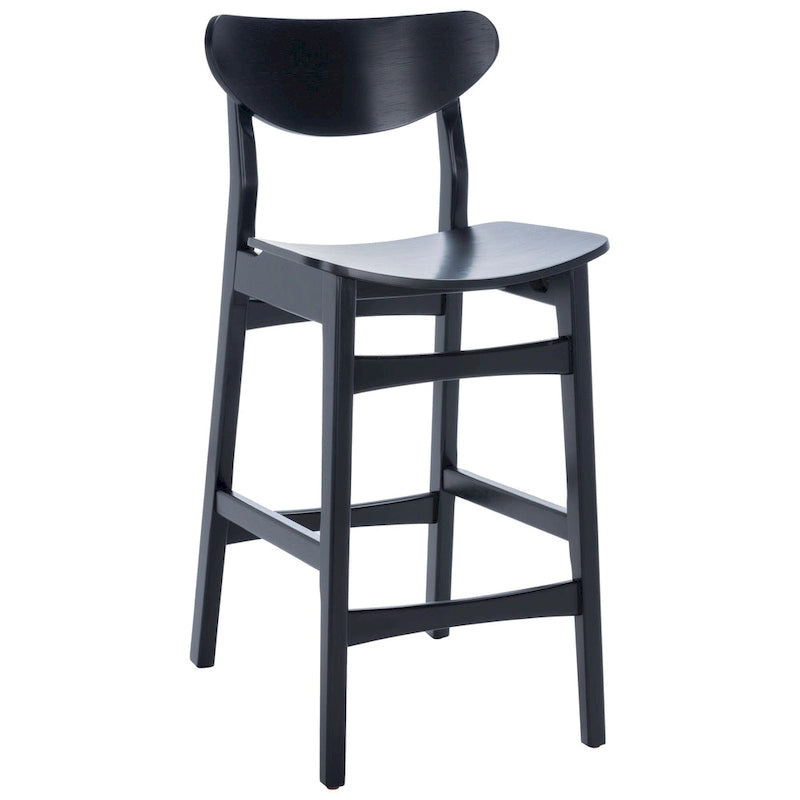 Tabouret de comptoir, style Mid-Century, Noyer / Naturel / Noir / Blanc, 1 place