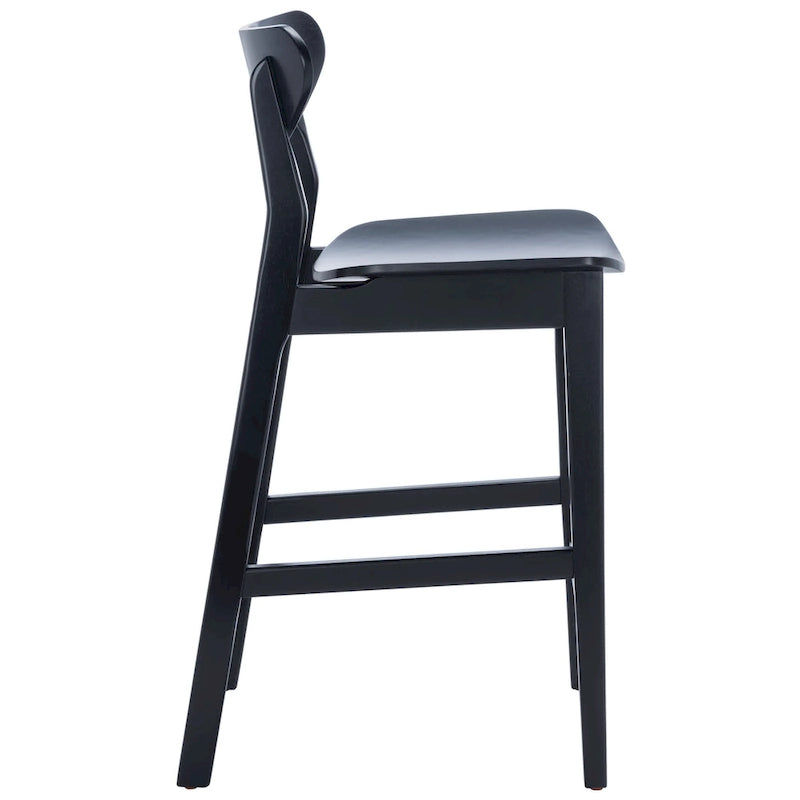 Tabouret de comptoir, style Mid-Century, Noyer / Naturel / Noir / Blanc, 1 place