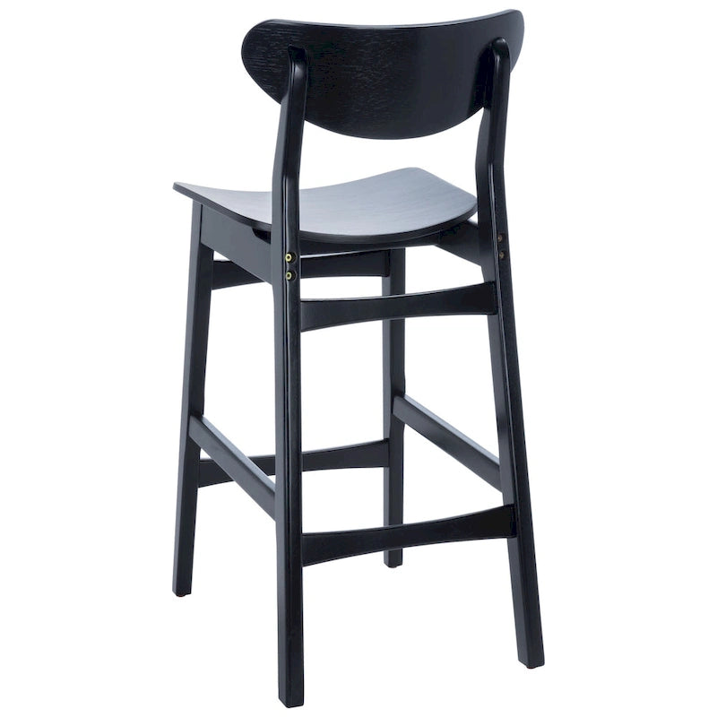 Tabouret de comptoir, style Mid-Century, Noyer / Naturel / Noir / Blanc, 1 place