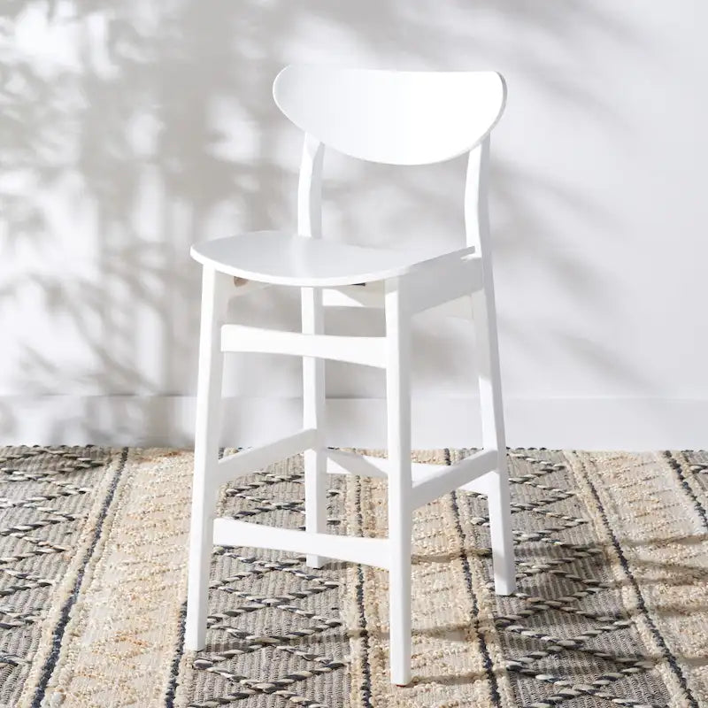 Tabouret de comptoir, style Mid-Century, Noyer / Naturel / Noir / Blanc, 1 place