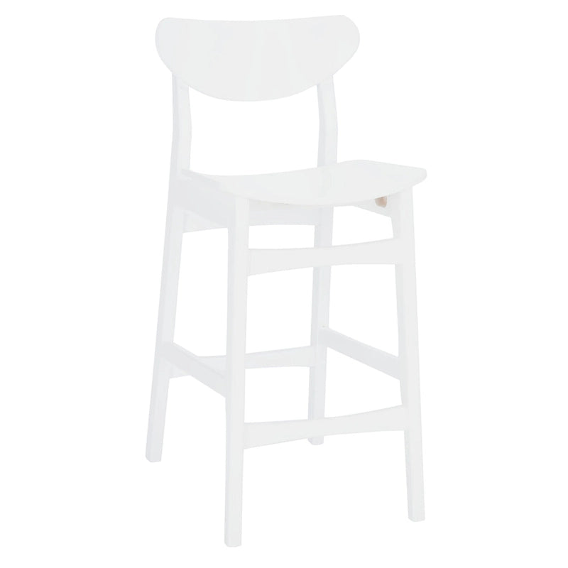 Tabouret de comptoir, style Mid-Century, Noyer / Naturel / Noir / Blanc, 1 place