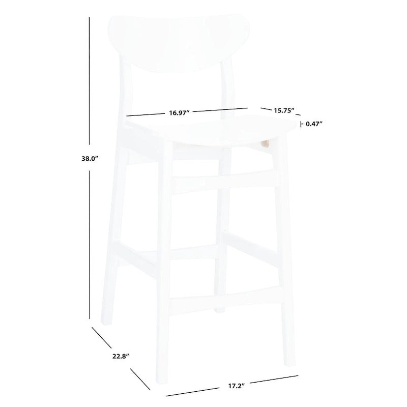 Tabouret de comptoir, style Mid-Century, Noyer / Naturel / Noir / Blanc, 1 place