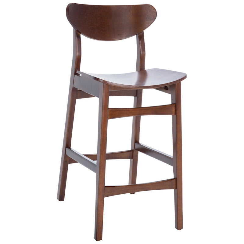Tabouret de comptoir, style Mid-Century, Noyer / Naturel / Noir / Blanc, 1 place