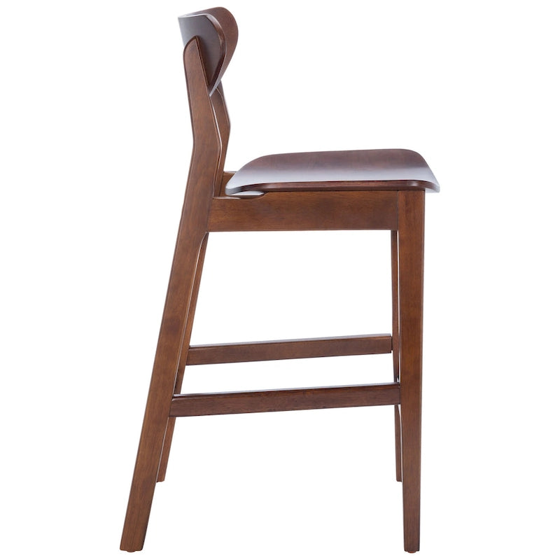 Tabouret de comptoir, style Mid-Century, Noyer / Naturel / Noir / Blanc, 1 place