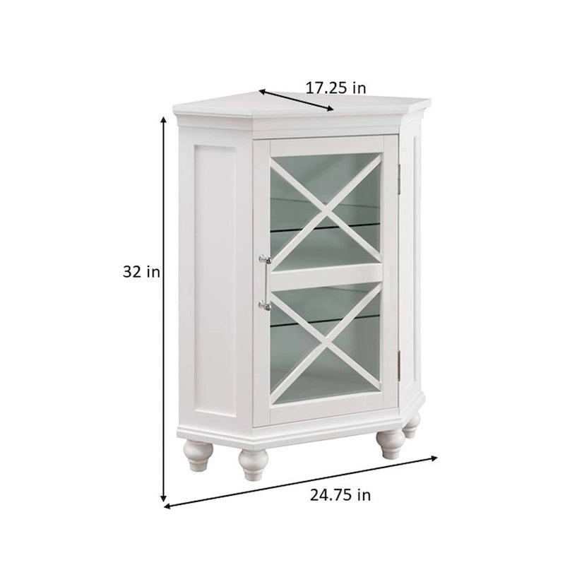 Meuble d'angle de sol blanc brillant, une porte, pour une personne