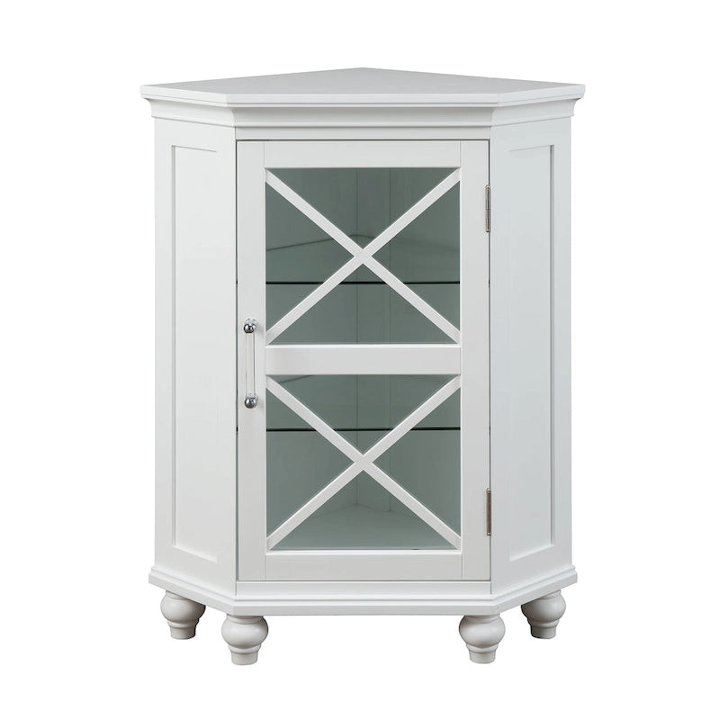 Meuble d'angle de sol blanc brillant, une porte, pour une personne