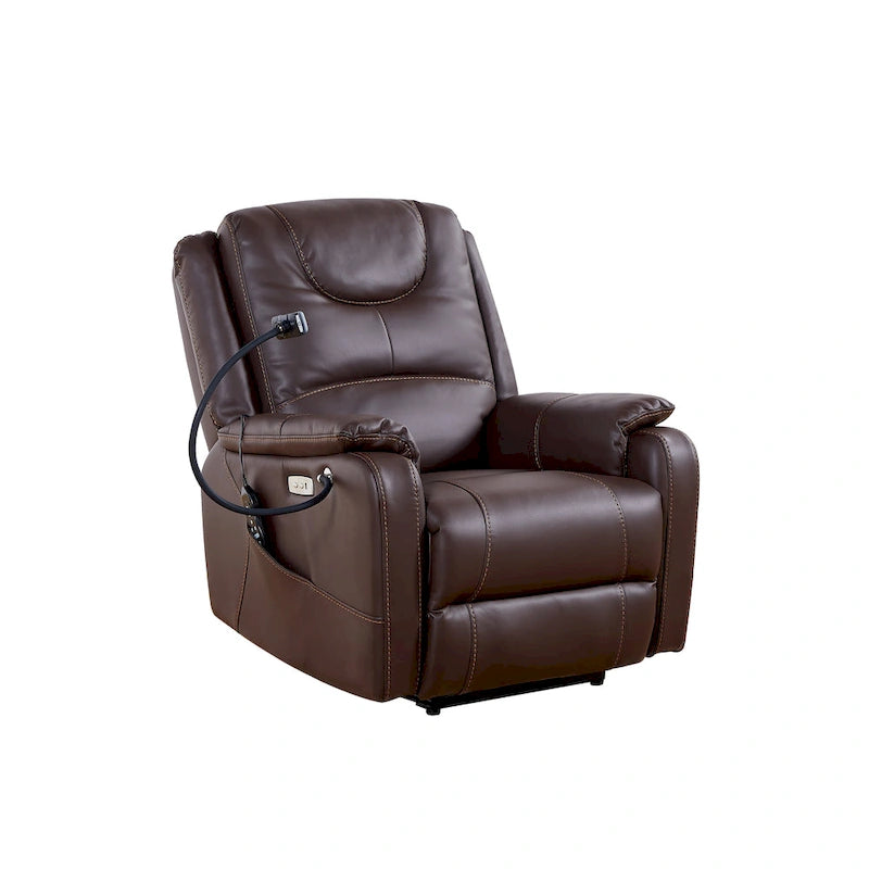 Fauteuil inclinable électrique Liyasi zéro gravité avec inclinaison confortable, massage, chauffage et support de téléphone, poches latérales, port de charge USB.