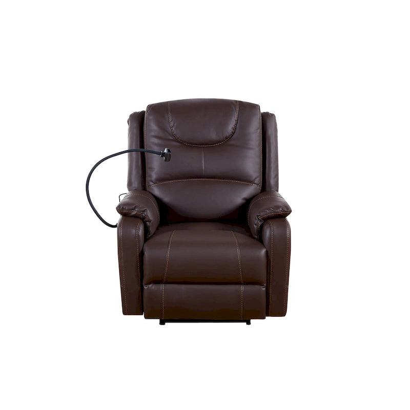 Fauteuil inclinable électrique Liyasi zéro gravité avec inclinaison confortable, massage, chauffage et support de téléphone, poches latérales, port de charge USB.
