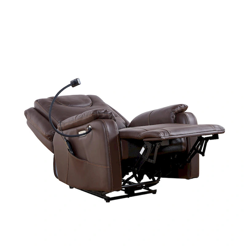 Fauteuil inclinable électrique Liyasi zéro gravité avec inclinaison confortable, massage, chauffage et support de téléphone, poches latérales, port de charge USB.