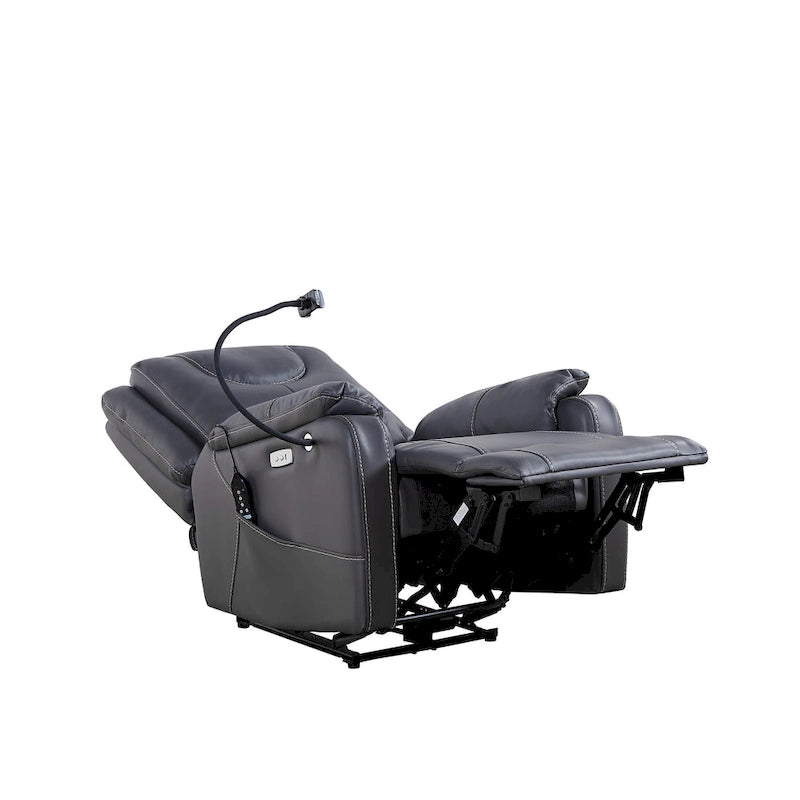 Fauteuil inclinable électrique Liyasi zéro gravité avec inclinaison confortable, massage, chauffage et support de téléphone, poches latérales, port de charge USB.